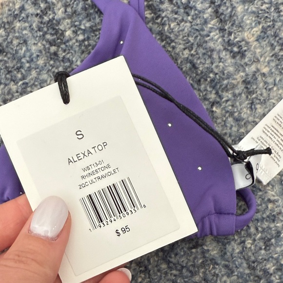 Onia Rhinestone Ultraviolet Alexa Bikini Top - Picture 4 of 4